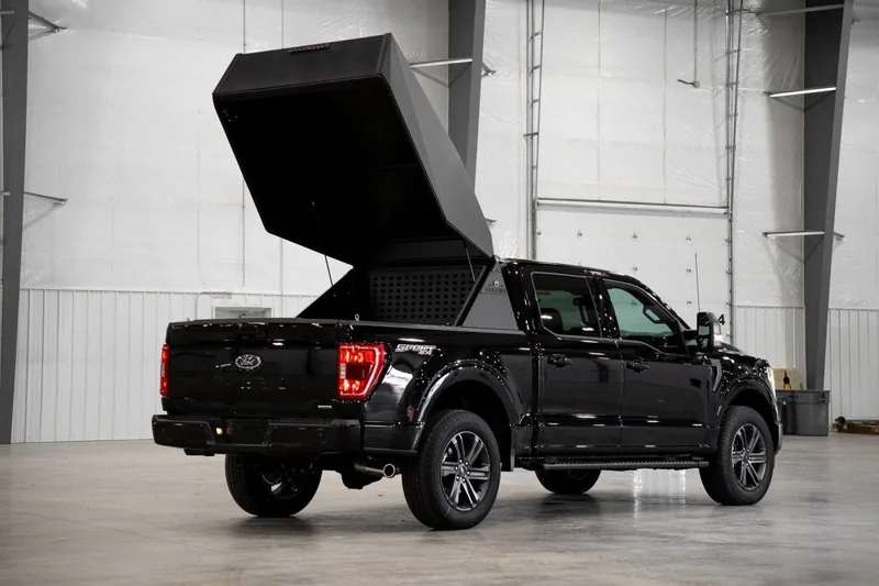 Black River Matrix ST windowless aluminum truck topper on a pickup